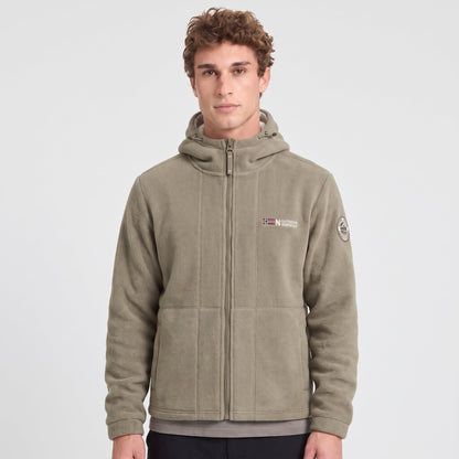 Heren Winddicht Fleece Jack met Capuchon - Gevoerd Fleecevest met Rits