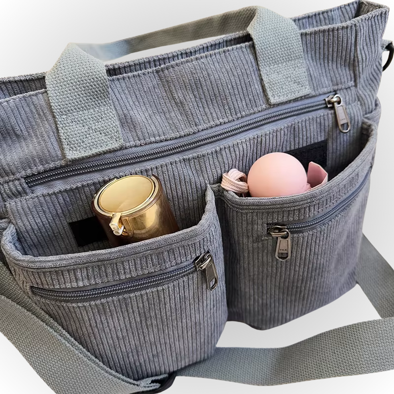 Dames Shopper Tas – Corduroy Schoudertas Groot