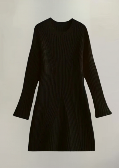 Dames Gebreide Jurk – Rib Knit Jurk Elegant