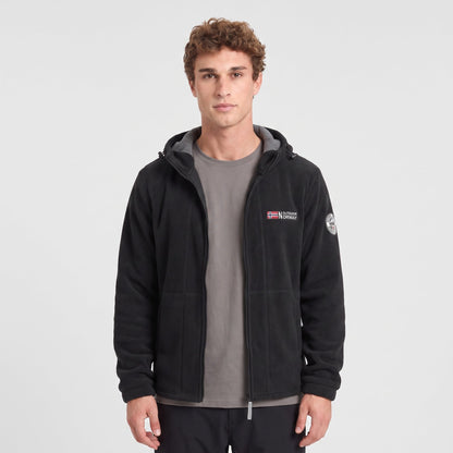 Heren Winddicht Fleece Jack met Capuchon - Gevoerd Fleecevest met Rits