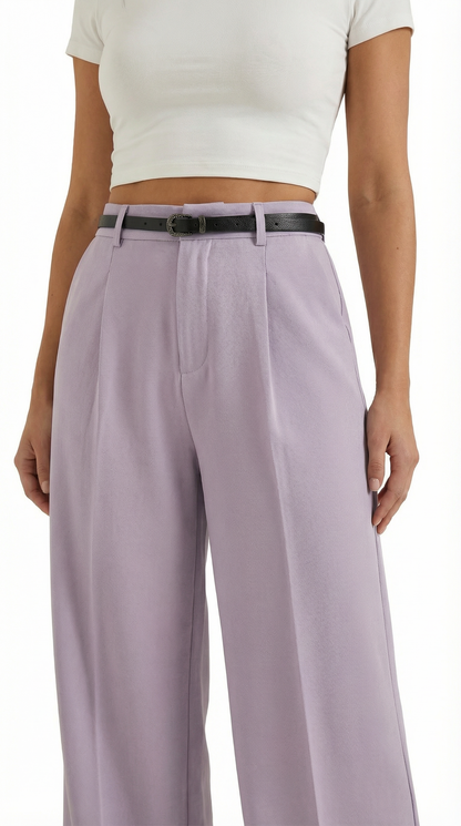 Dames Wide Leg Broek – Hoge Taille Met Ceintuur
