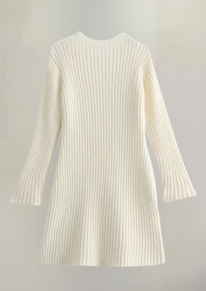 Dames Gebreide Jurk – Rib Knit Jurk Elegant
