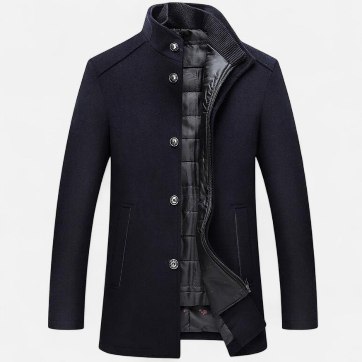 Heren Lange Overcoat Winter – Stijlvolle Klassieke Jas Heren Warm Slim Fit