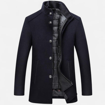 Heren Lange Overcoat Winter – Stijlvolle Klassieke Jas Heren Warm Slim Fit