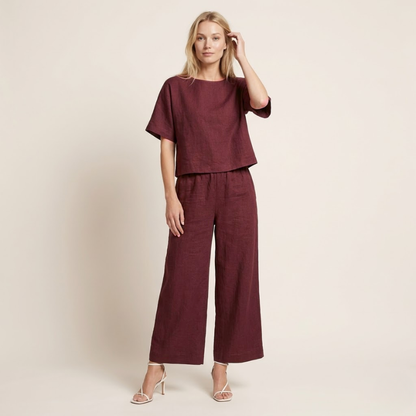 Nova – Co-ord Set Dames Zomer Broekpak Dames Loungewear Set Wijde Broek