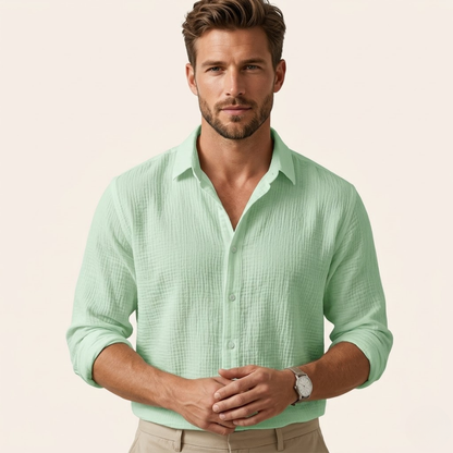 Jules – Heren Overhemd Katoen Casual Overhemd Heren Old Money Shirt Zomer