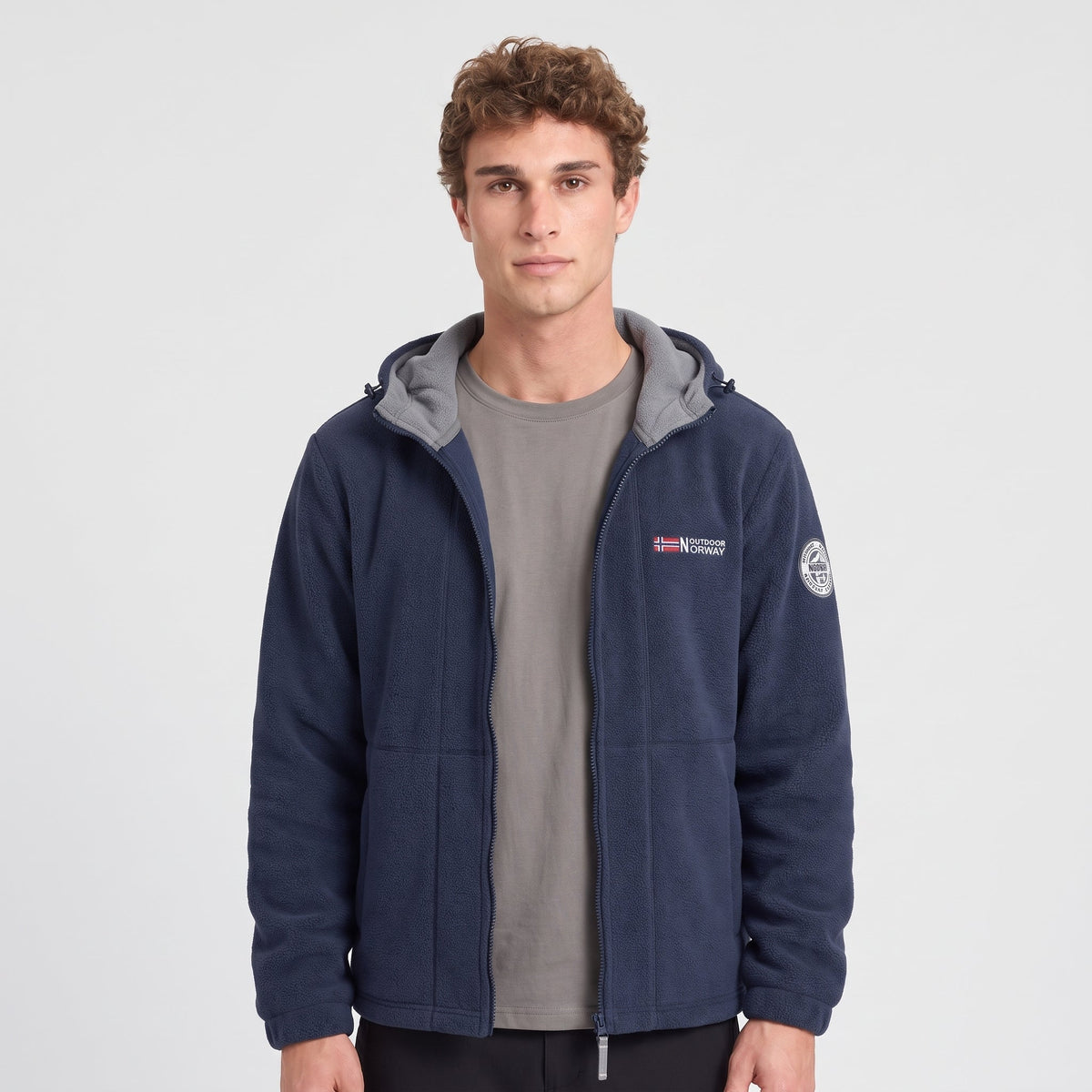 Heren Winddicht Fleece Jack met Capuchon - Gevoerd Fleecevest met Rits