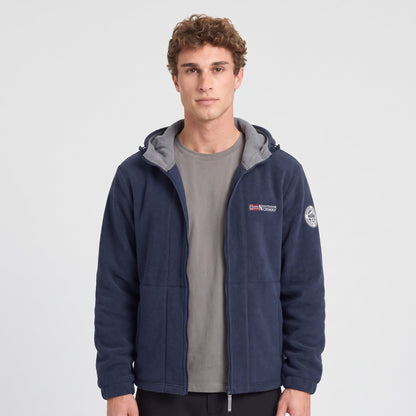 Heren Winddicht Fleece Jack met Capuchon - Gevoerd Fleecevest met Rits