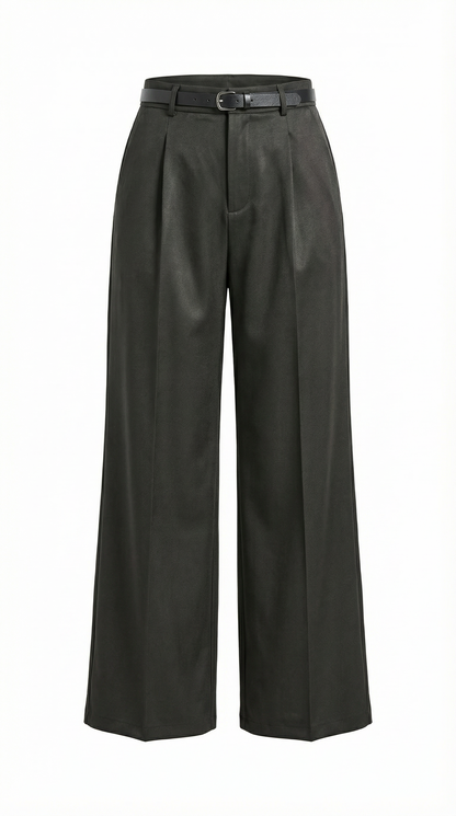 Dames Wide Leg Broek – Hoge Taille Met Ceintuur