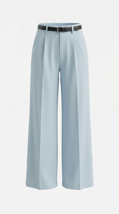 Dames Wide Leg Broek – Hoge Taille Met Ceintuur