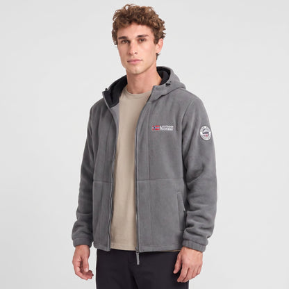 Heren Winddicht Fleece Jack met Capuchon - Gevoerd Fleecevest met Rits