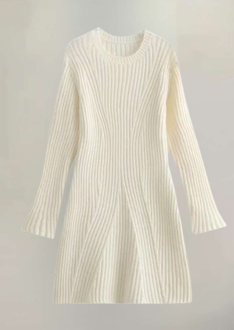 Dames Gebreide Jurk – Rib Knit Jurk Elegant