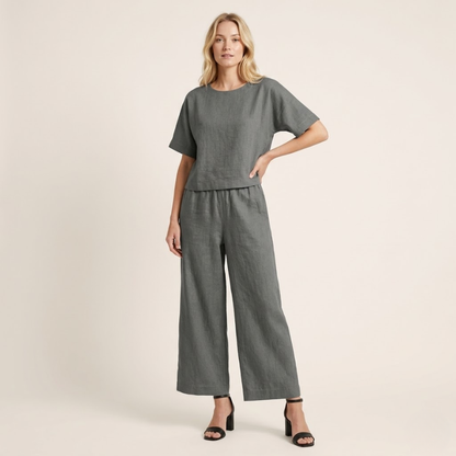 Nova – Co-ord Set Dames Zomer Broekpak Dames Loungewear Set Wijde Broek