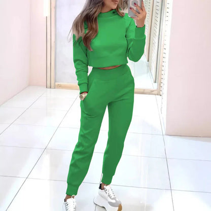Dames Tweedelig Trainingspak – Cropped Sweater Set Dames Casual