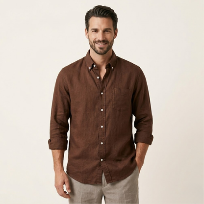 Luca – Linnen Overhemd Heren Zomer Casual Overhemd Heren Slim Fit Shirt