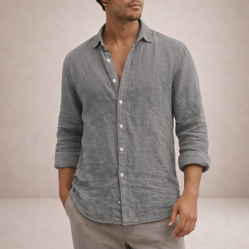 Finn – Linnen Hemd Heren Zomer Casual Overhemd Heren Luchtig Shirt