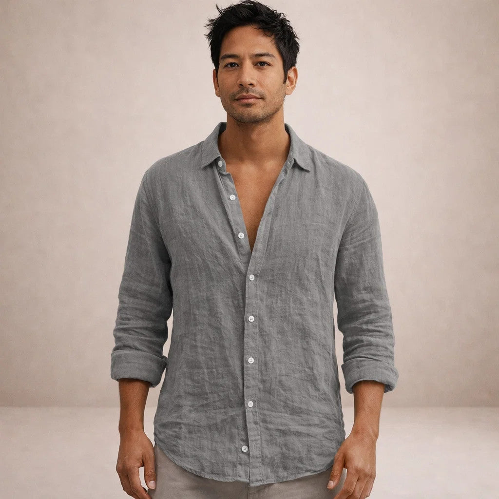 Finn – Linnen Hemd Heren Zomer Casual Overhemd Heren Luchtig Shirt