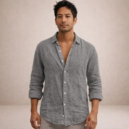 Finn – Linnen Hemd Heren Zomer Casual Overhemd Heren Luchtig Shirt