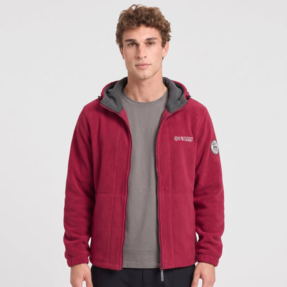 Heren Winddicht Fleece Jack met Capuchon - Gevoerd Fleecevest met Rits