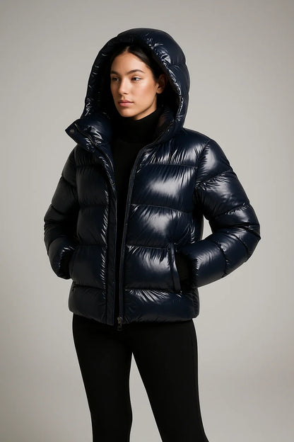Noëlle – Pufferjack Dames Kort Glanzend Oversized