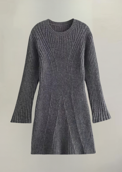 Dames Gebreide Jurk – Rib Knit Jurk Elegant