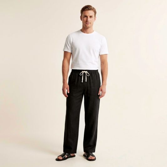 Cas – Linnen Broek Heren Zomer Luchtige Broek Heren Strandbroek Casual