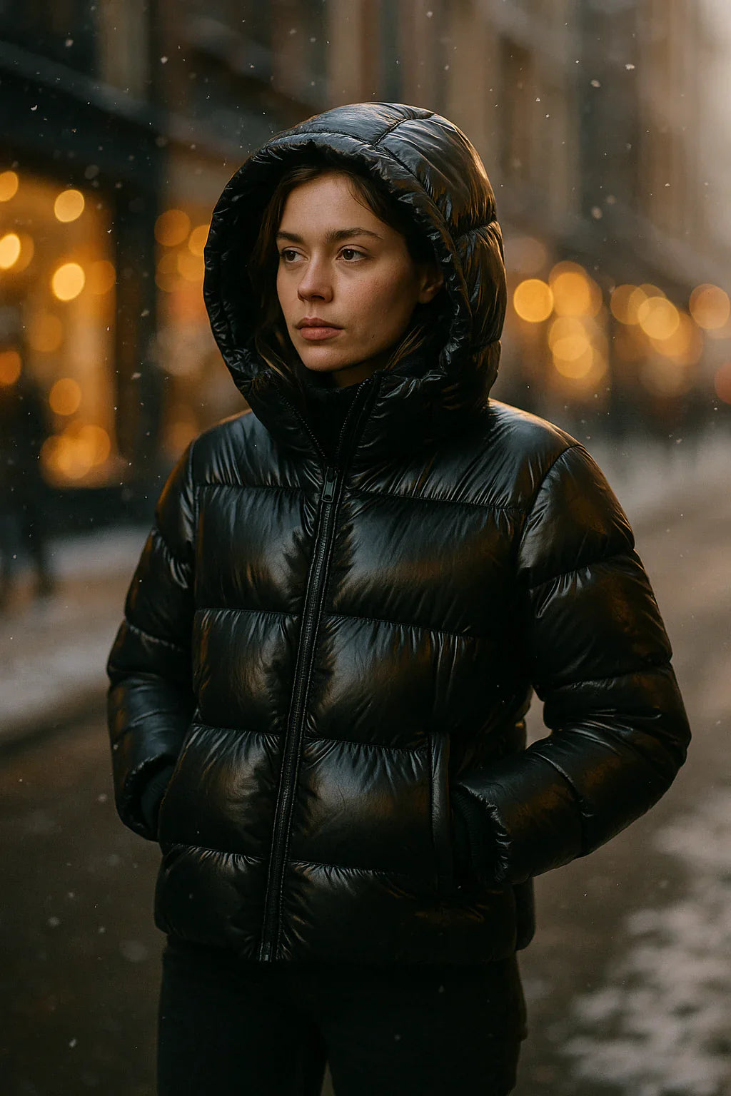 Noëlle – Pufferjack Dames Kort Glanzend Oversized