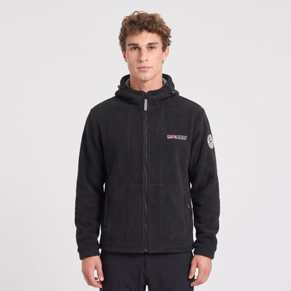 Heren Winddicht Fleece Jack met Capuchon - Gevoerd Fleecevest met Rits