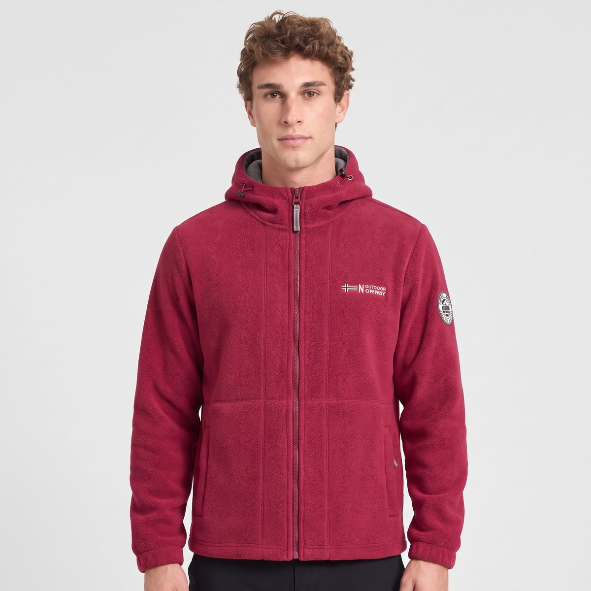 Heren Winddicht Fleece Jack met Capuchon - Gevoerd Fleecevest met Rits