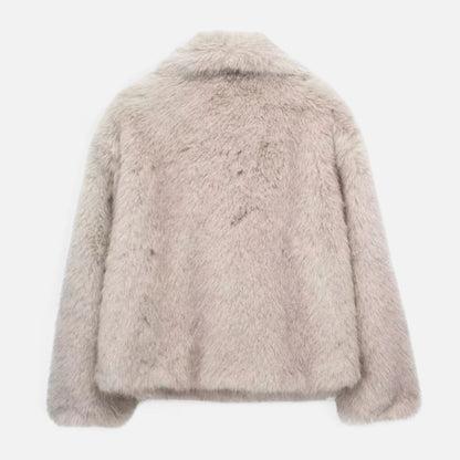 Dames Winterjas Elegant – Warme Fluffy Mantel