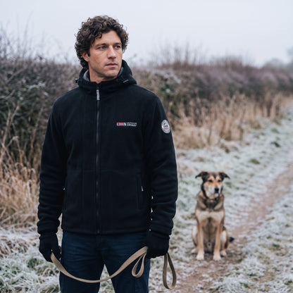 Heren Winddicht Fleece Jack met Capuchon - Gevoerd Fleecevest met Rits