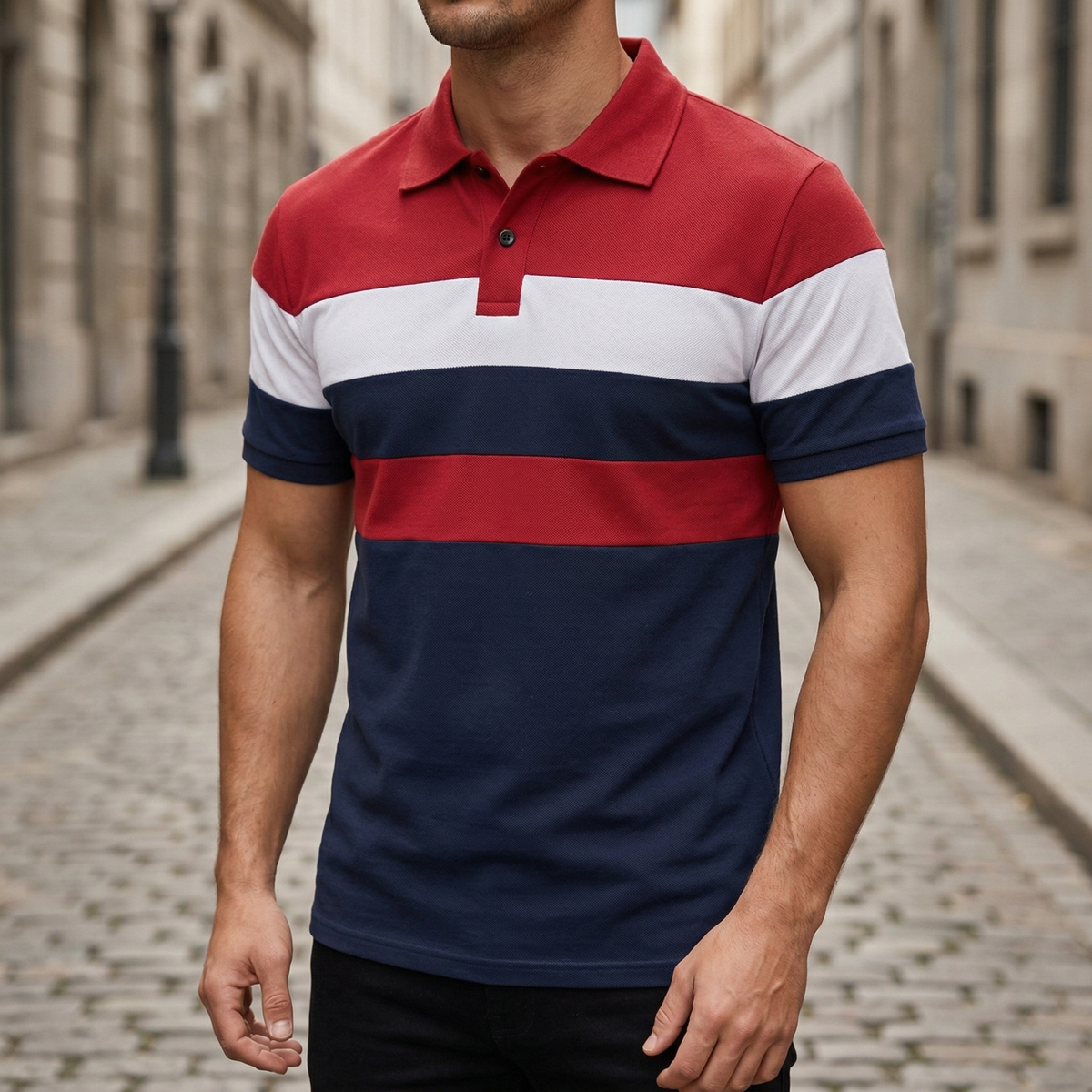 Heren Polo Shirt Korte Mouw Colorblock Poloshirt Casual