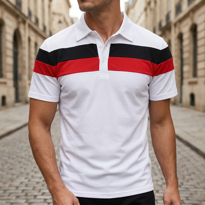 Heren Polo Shirt Korte Mouw Colorblock Poloshirt Casual