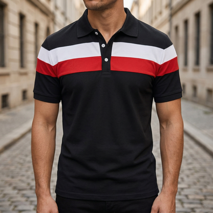 Heren Polo Shirt Korte Mouw Colorblock Poloshirt Casual