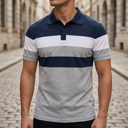 Heren Polo Shirt Korte Mouw Colorblock Poloshirt Casual
