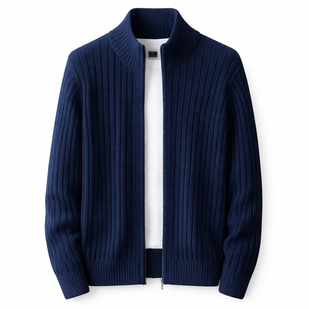 Heren Vest met Rits - Opstaande Kraag Slim Fit