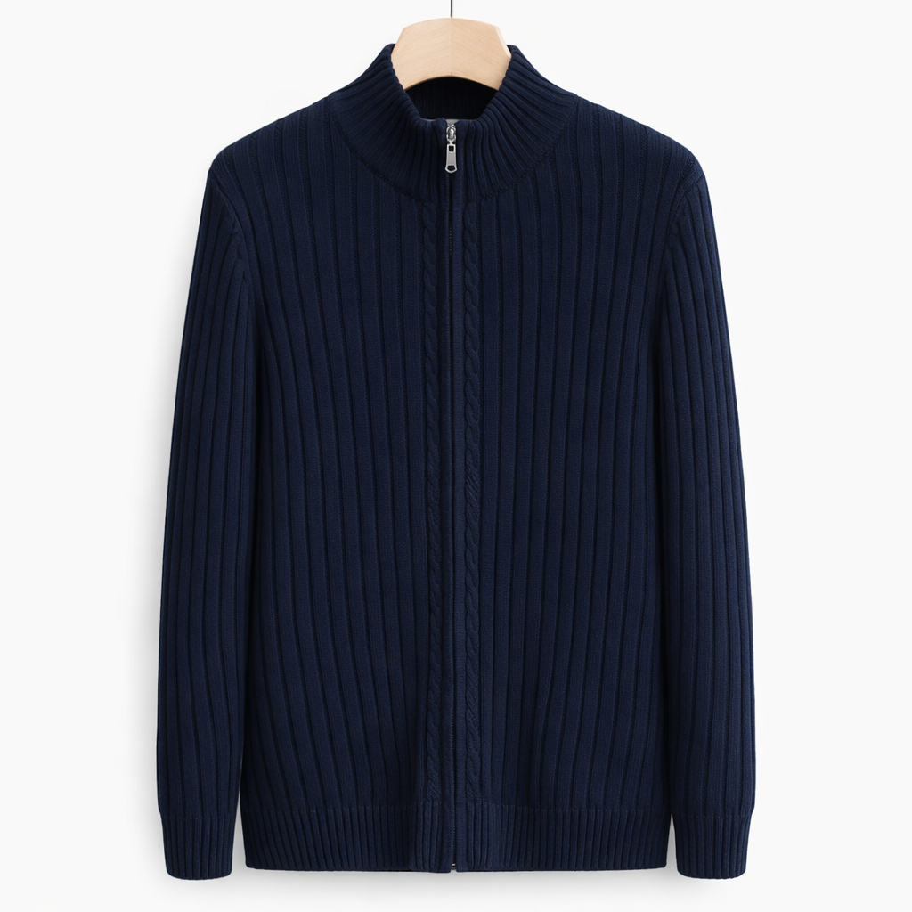 Heren Vest met Rits - Opstaande Kraag Slim Fit