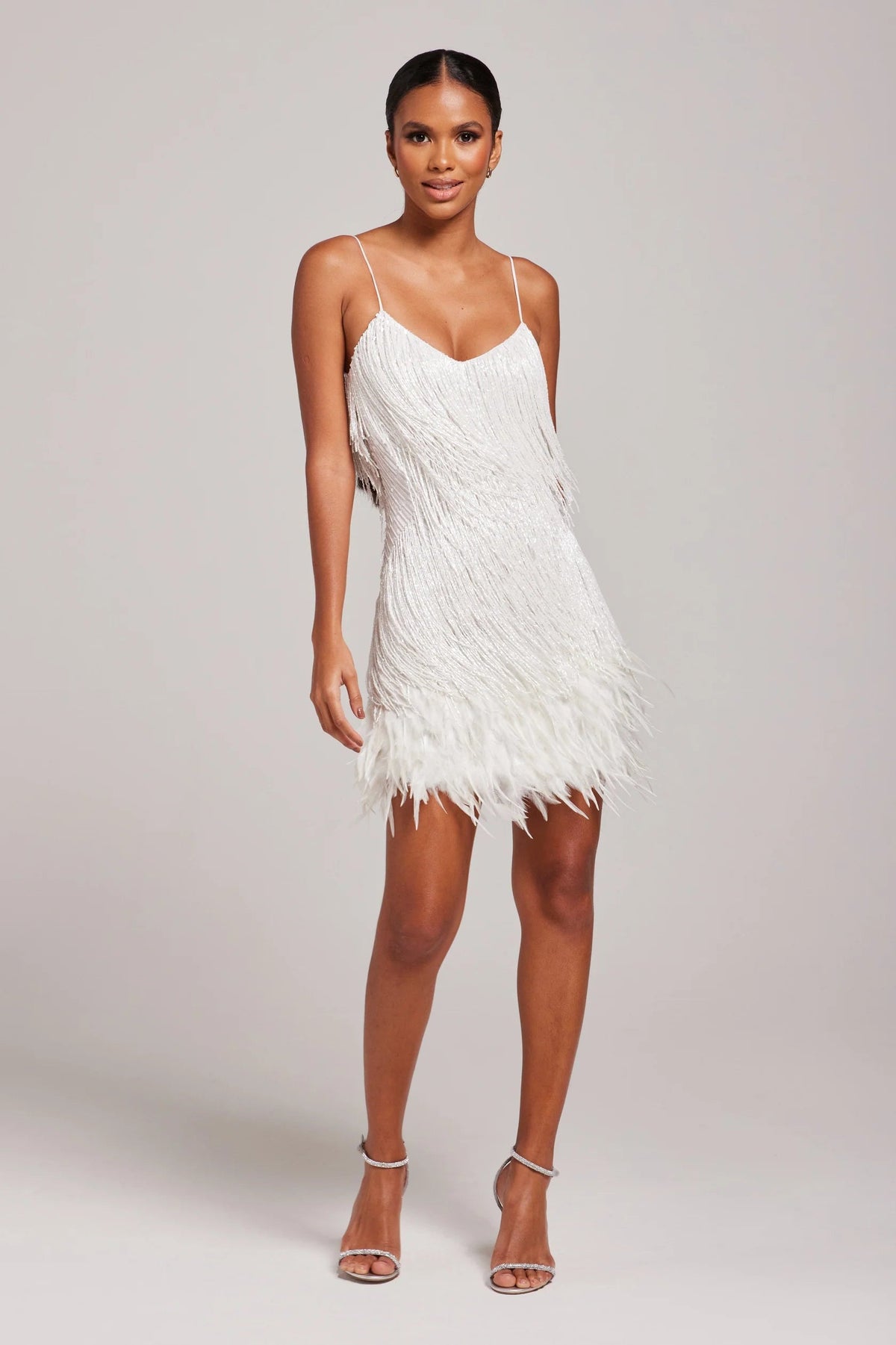 Dames Cocktail Jurk Mini Jurk Fringe Feathers Feestjurk Elegant