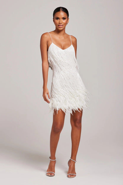 Dames Cocktail Jurk Mini Jurk Fringe Feathers Feestjurk Elegant
