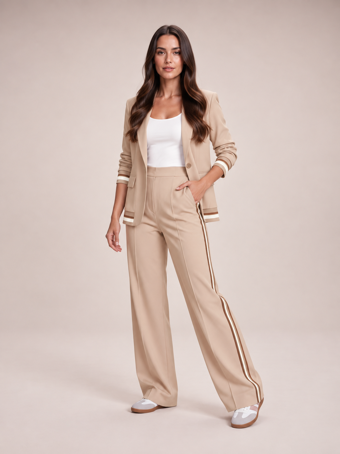 Dames Broekpak met Blazer en Wijde Broek