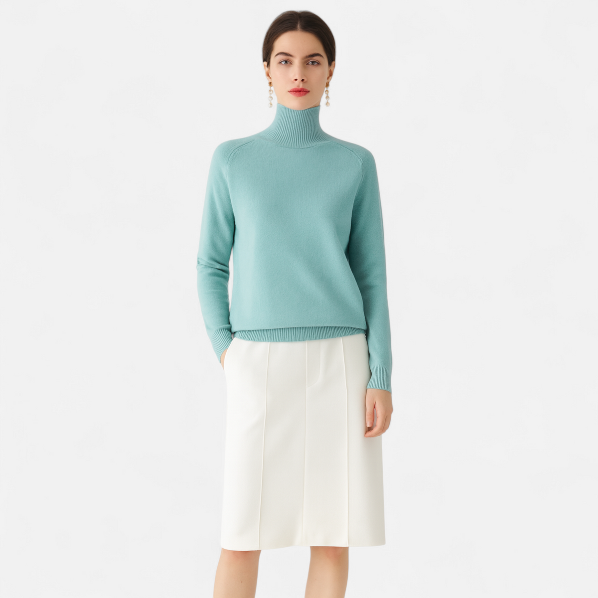 Dames Mock Neck Trui – Warm Elegant Winter