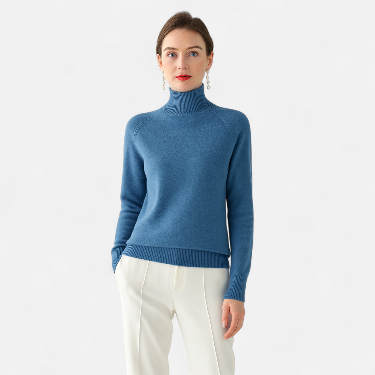 Dames Mock Neck Trui – Warm Elegant Winter