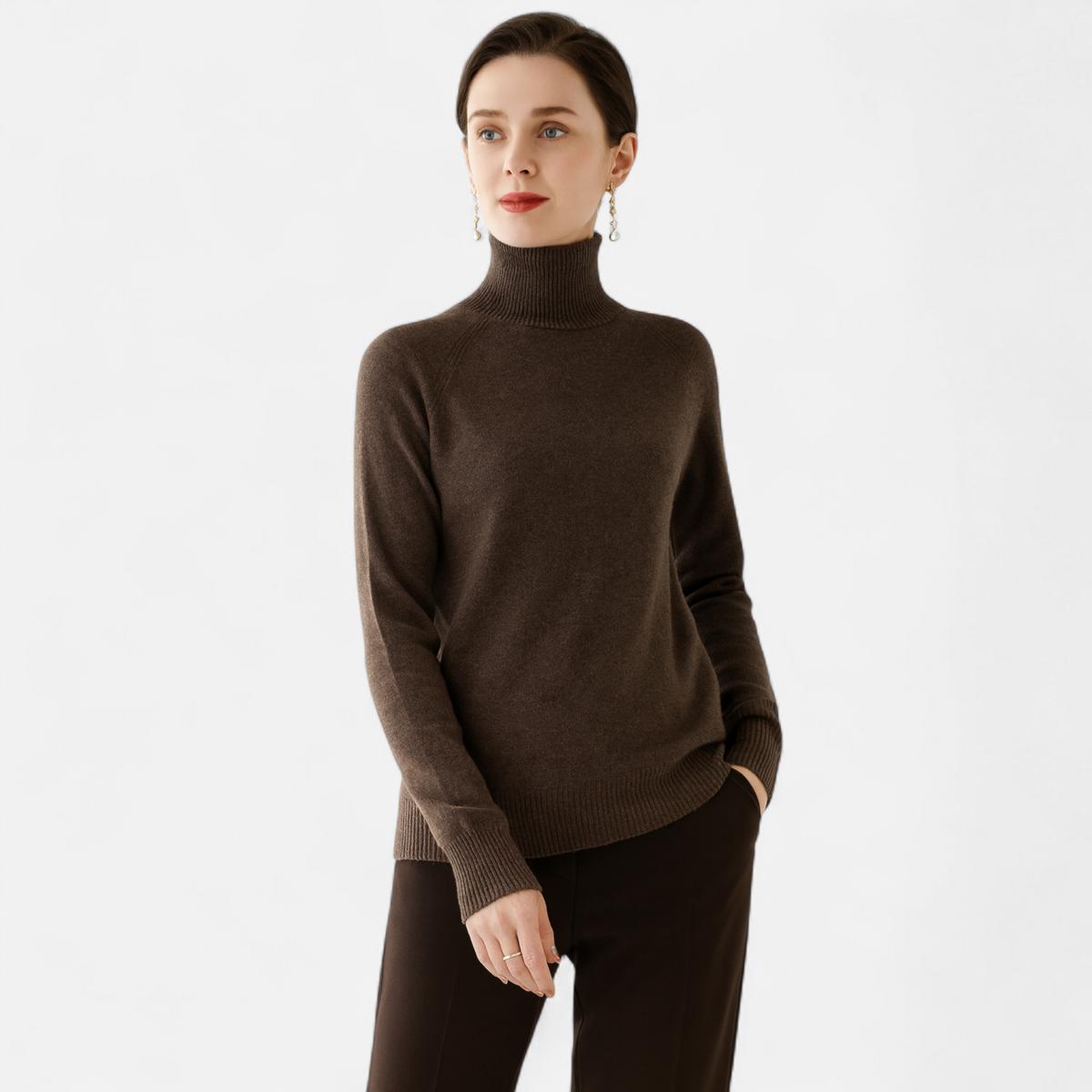 Dames Mock Neck Trui – Warm Elegant Winter