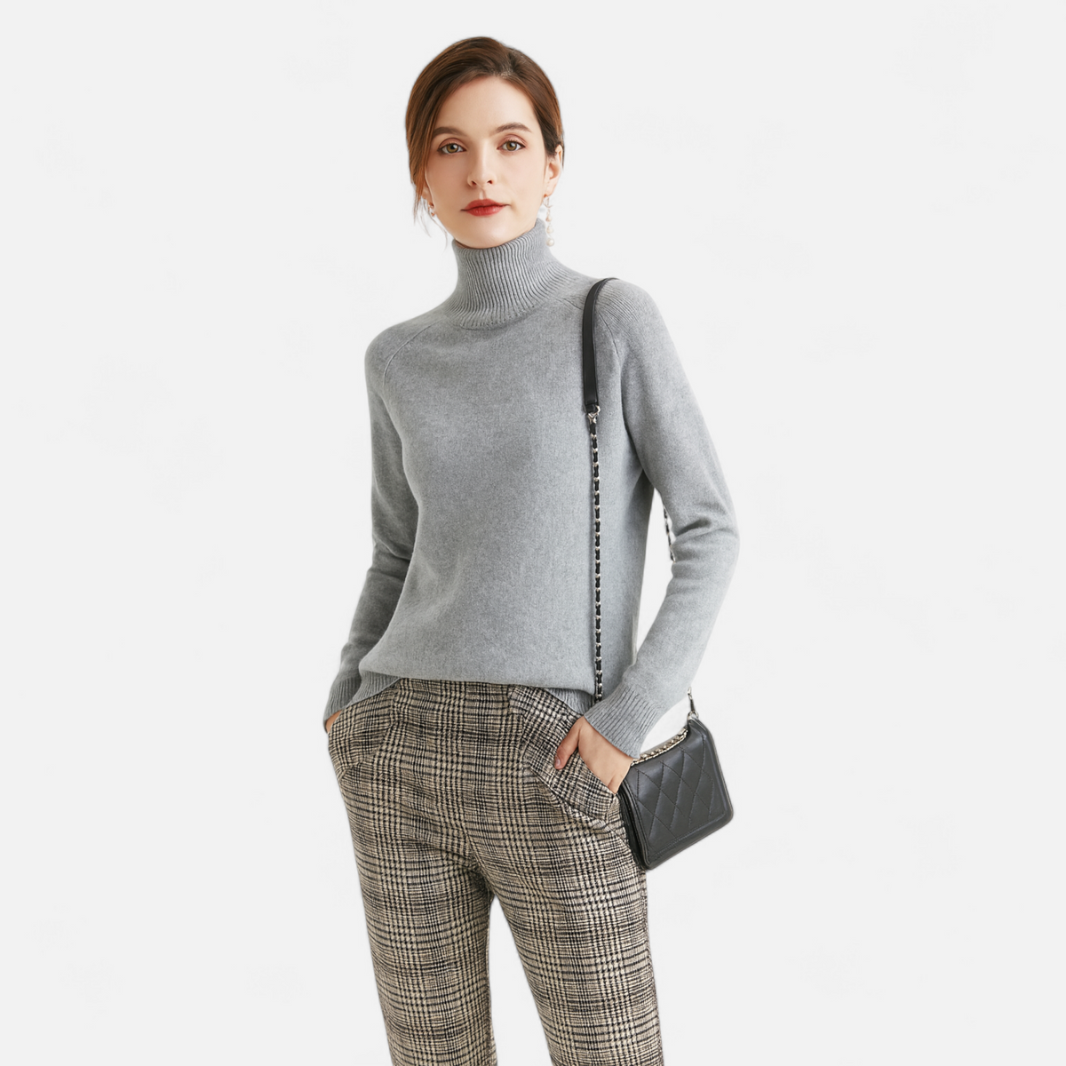 Dames Mock Neck Trui – Warm Elegant Winter