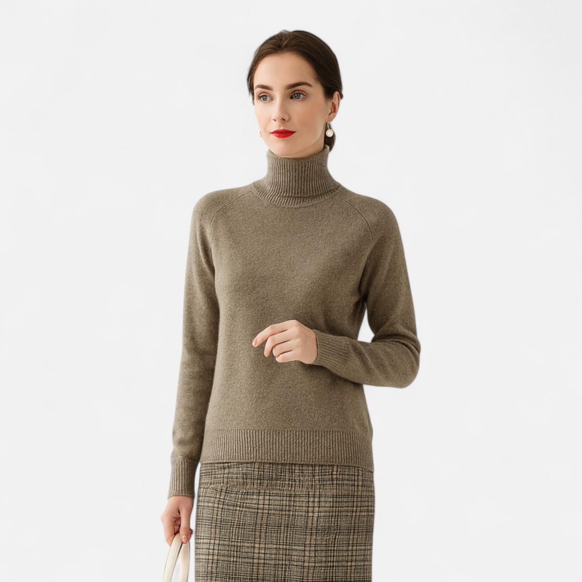 Dames Mock Neck Trui – Warm Elegant Winter