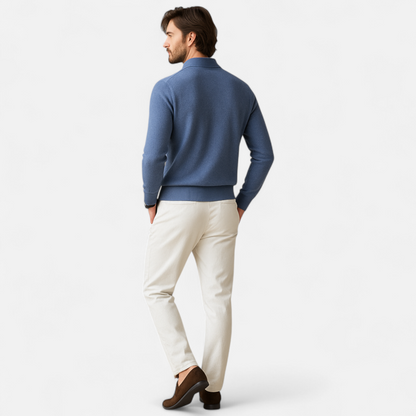 Heren Polo Trui – Lichtgewicht Herentrui Met Polokraag Slim Fit