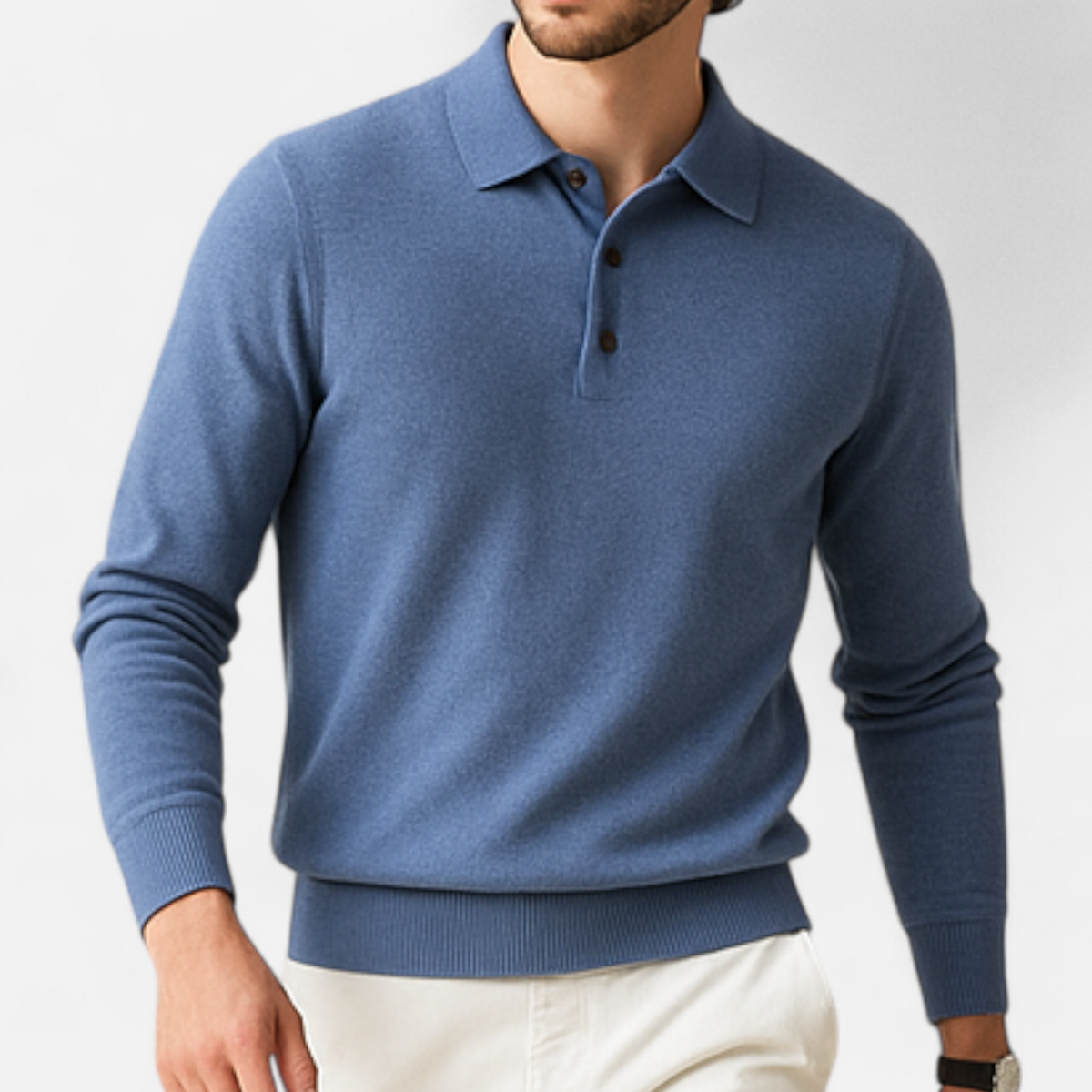 Heren Polo Trui – Lichtgewicht Herentrui Met Polokraag Slim Fit