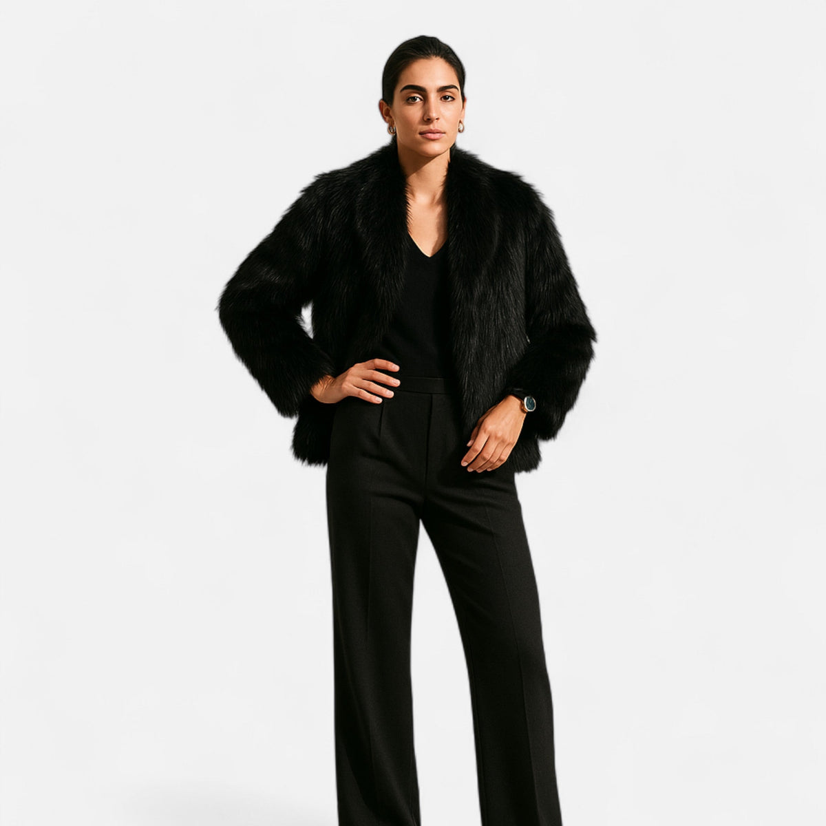 Dames Winterjas Elegant – Warme Fluffy Mantel