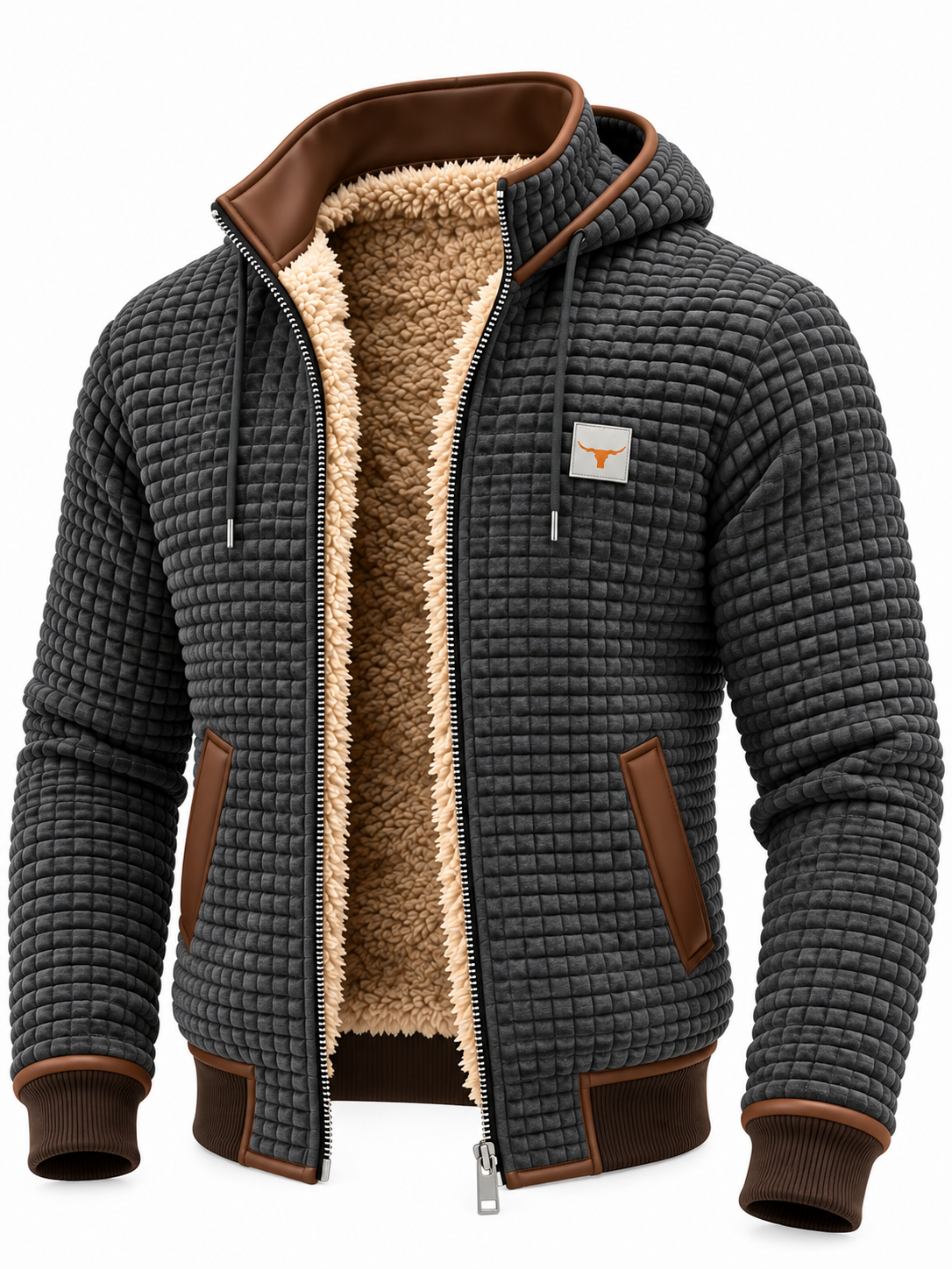 Heren Winddicht Fleece Jack met Capuchon