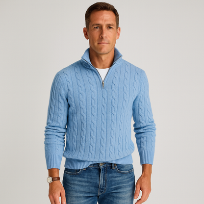 Heren Trui Met Half-Zip – Luxe Half Zip Trui Heren Hoge Kraag